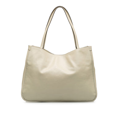 White Gucci Horsebit 1995 Leather Tote Bag - Designer Revival
