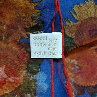 Blue Gucci Printed Silk Scarf Scarves