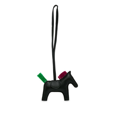 Black Hermes Milo Horsehair GriGri Bag Charm - Designer Revival