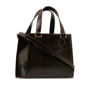 Brown YSL Leather Satchel - Designer Revival