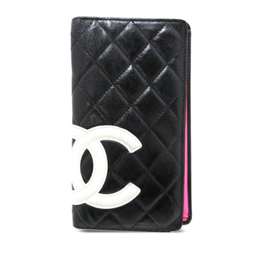 Black Chanel Cambon Ligne Bifold Wallet - Designer Revival