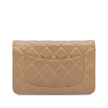 Tan Chanel CC Classic Lambskin Wallet On Chain Crossbody Bag - Designer Revival