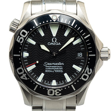Silver OMEGA Quartz Stainless Steel Seamaster Professional Watch