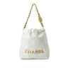 White Chanel Calfskin Mini 22 Satchel - Designer Revival
