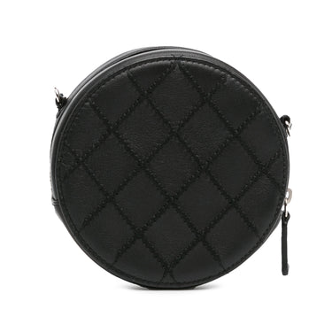 Black Chanel Quilted Lambskin Ultimate Stitch Round Clutch with Chain Crossbody Bag - Designer Revival
