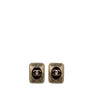 Gold Chanel CC Resin Square Stud Earrings - Designer Revival