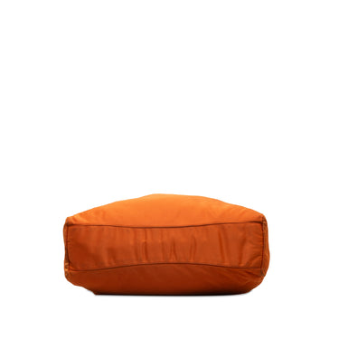 Orange Prada Tessuto Logo Drawstring Tote - Designer Revival