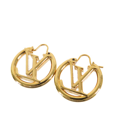 Gold Louis Vuitton Louise Hoop GM Earrings
