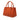 Orange Burberry Leather Top Handle Tote