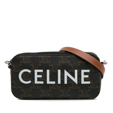 Brown Celine Mini Cuir Triomphe Camera Bag