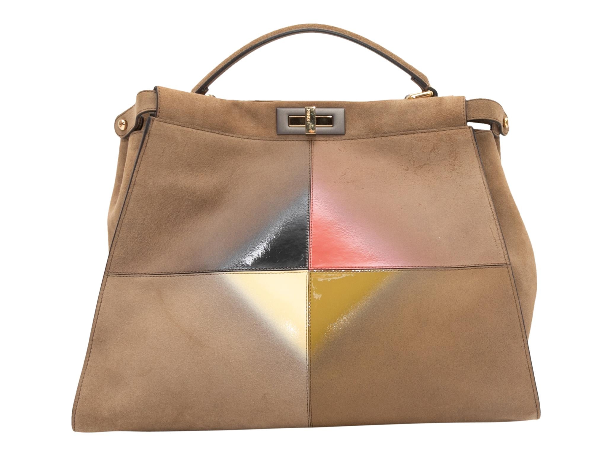 Tan Multicolor Fendi Peekaboo Painted Handbag Designer Revival