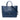 Blue Prada Saffiano Cuir Front Pocket Convertible Tote Satchel