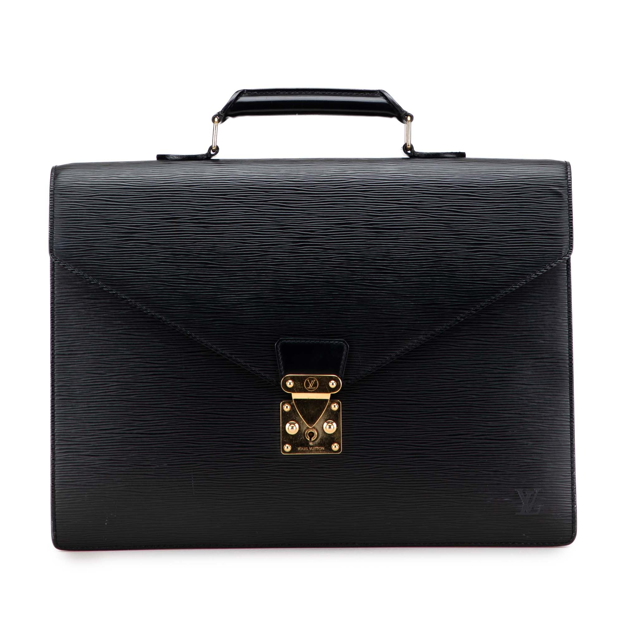 美✨Louis Vuitton Épi serviette ビジネスバッグ 黒 Black Louis Vuitton Epi Serviette Ambassadeur Business Bag