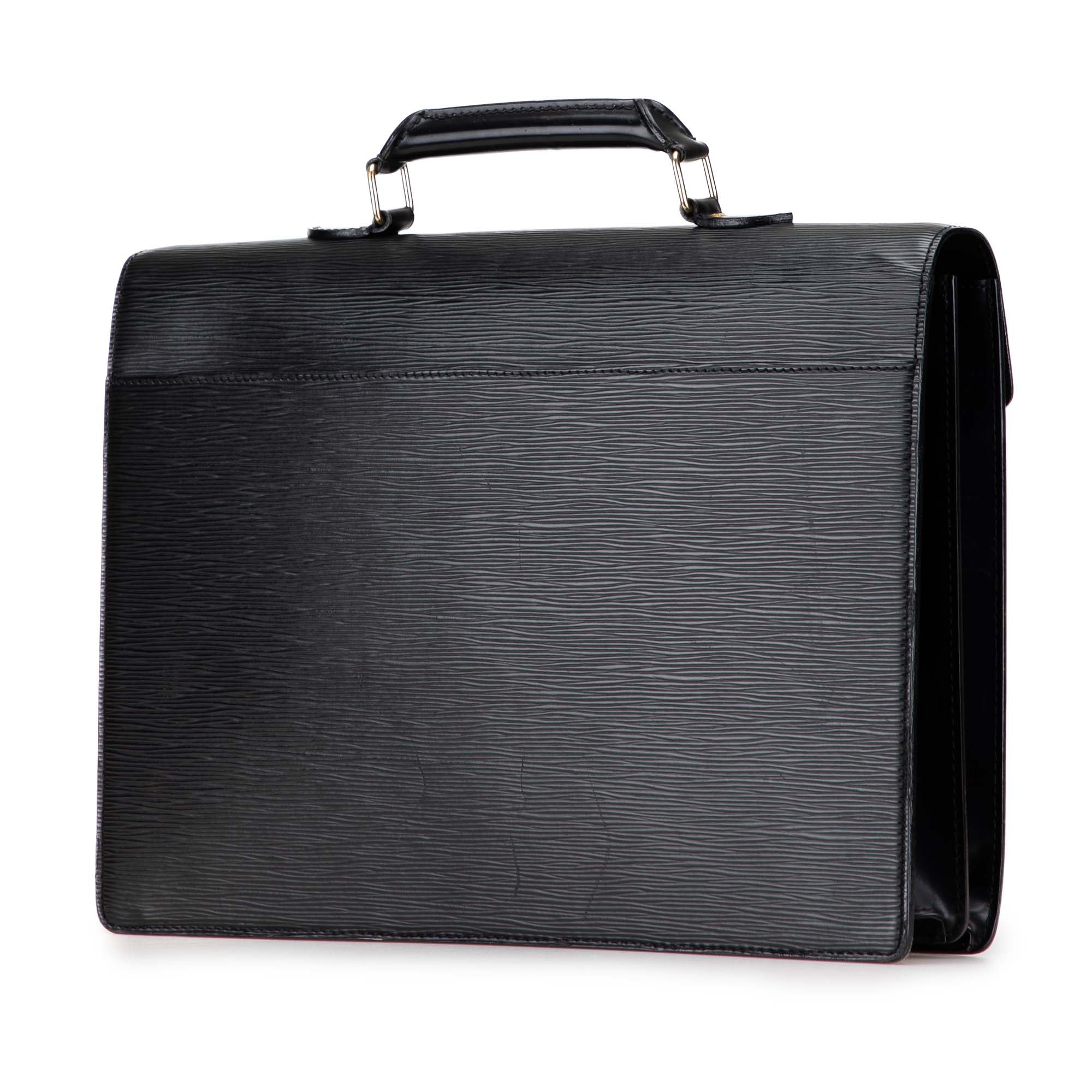 美✨Louis Vuitton Épi serviette ビジネスバッグ 黒 Black Louis Vuitton Epi Serviette Ambassadeur Business Bag