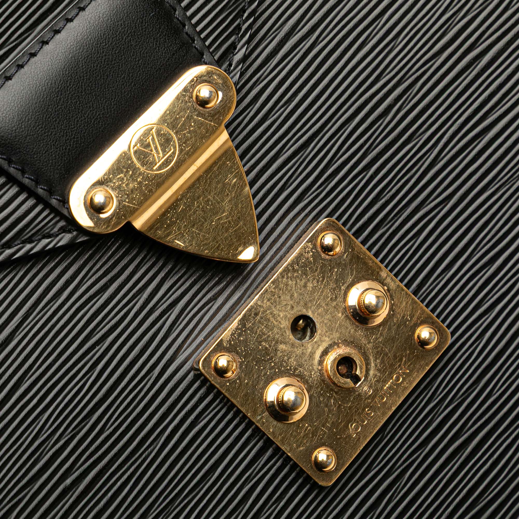 美✨Louis Vuitton Épi serviette ビジネスバッグ 黒 Auth LOUIS VUITTON Serviette Ambassador Black Epi Leather