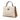Beige Bottega Veneta Small Tricolor Nappa Piazza Top Handle Satchel