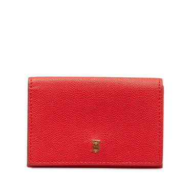 Red Burberry TB Leather Small Wallet - Designer Revival