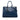 Blue Prada Saffiano Double Zip Open Convertible Tote Satchel
