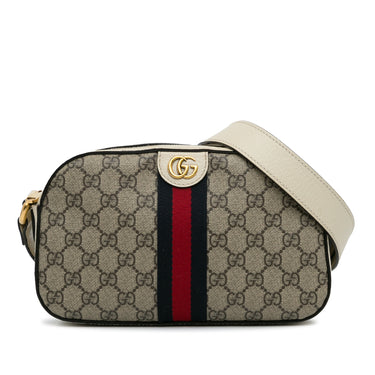 Beige Gucci GG Supreme Ophidia Crossbody Bag