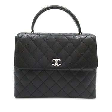 Black Chanel Caviar Kelly Top Handle Bag
