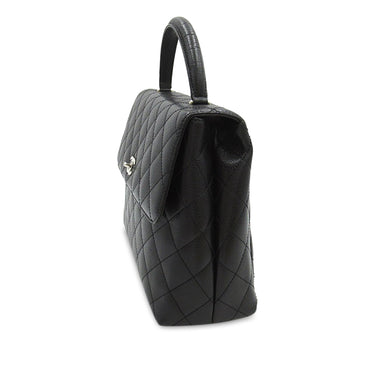 Black Chanel Caviar Kelly Top Handle Bag - Designer Revival