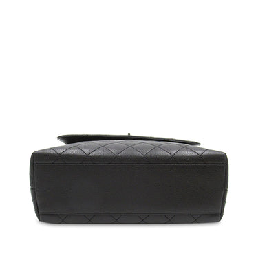 Black Chanel Caviar Kelly Top Handle Bag - Designer Revival