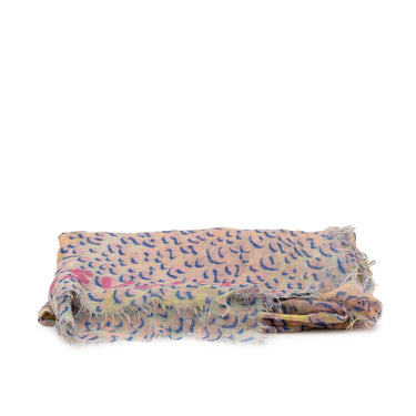 Pink Louis Vuitton Etoile Leopard Cashmere Silk Scarf Scarves