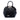 Black Burberry Large Heritage Grain Check Embossed Orchard Bowling Bag Satchel