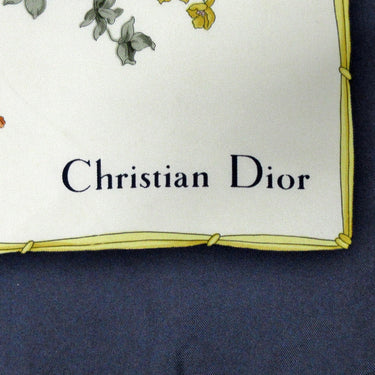 White Dior Printed Silk Scarf Scarves