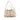 White Fendi Medium Studded Leather B Fab Drawstring Tote Satchel - Designer Revival
