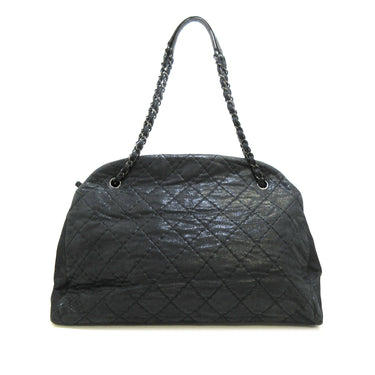 Black Chanel Large Quilted Iridescent Calfskin Just Mademoiselle Shoulder Bag - Designer Revival