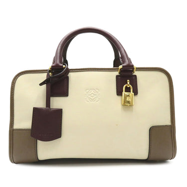Beige LOEWE Tricolor Leather Amazona 28 Handbag