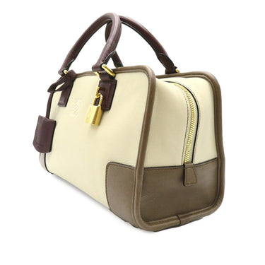 Beige LOEWE Tricolor Leather Amazona 28 Handbag