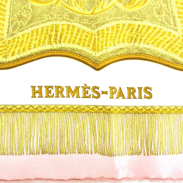 Yellow Hermes Poste et Cavalerie Silk Scarf Scarves