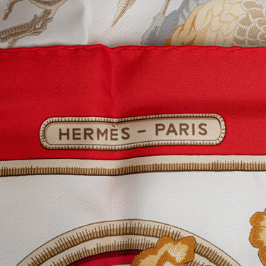 Red Hermes Caraibes Silk Scarf Scarves - Designer Revival