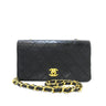 Black Chanel Mini CC Quilted Lambskin Full Flap Crossbody Bag - Designer Revival