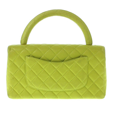 Green Chanel Lambskin Parent Kelly Top Handle Bag