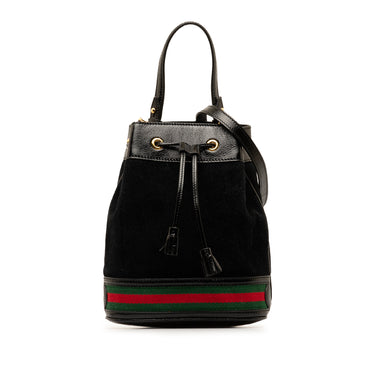 Black Gucci Small Suede Ophidia Bucket Bag