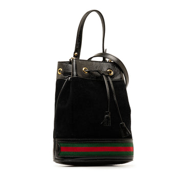 Black Gucci Small Suede Ophidia Bucket Bag - Designer Revival