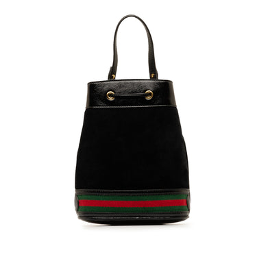 Black Gucci Small Suede Ophidia Bucket Bag - Designer Revival