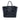 Blue Prada Glace Calf Twin Pocket Double Handle Satchel