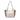 White Burberry Small Leather and House Check Canvas Canterbury Tote