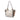 White Burberry Small Leather and House Check Canvas Canterbury Tote
