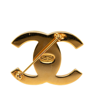 Gold Chanel CC Turn-Lock Brooch