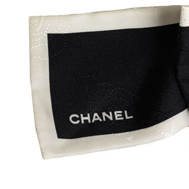 Black Chanel Silk CC Bow Scrunchie - Designer Revival