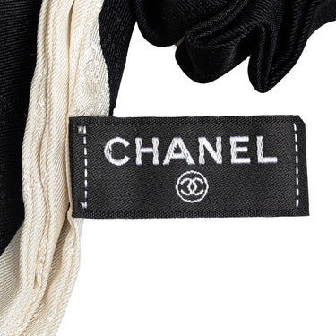 Black Chanel Silk CC Bow Scrunchie