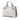 White Burberry Small Leather and House Check Banner Satchel