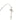 Silver Dior Brass Crystal Embellished Triple Spell Out Charm Necklace