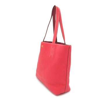 Pink Hermès Taurillon Clemence Double Sens 28 Tote Bag - Designer Revival