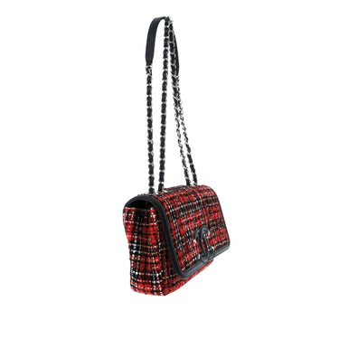 Red Chanel Medium Tweed CC Filigree Flap Shoulder Bag - Designer Revival